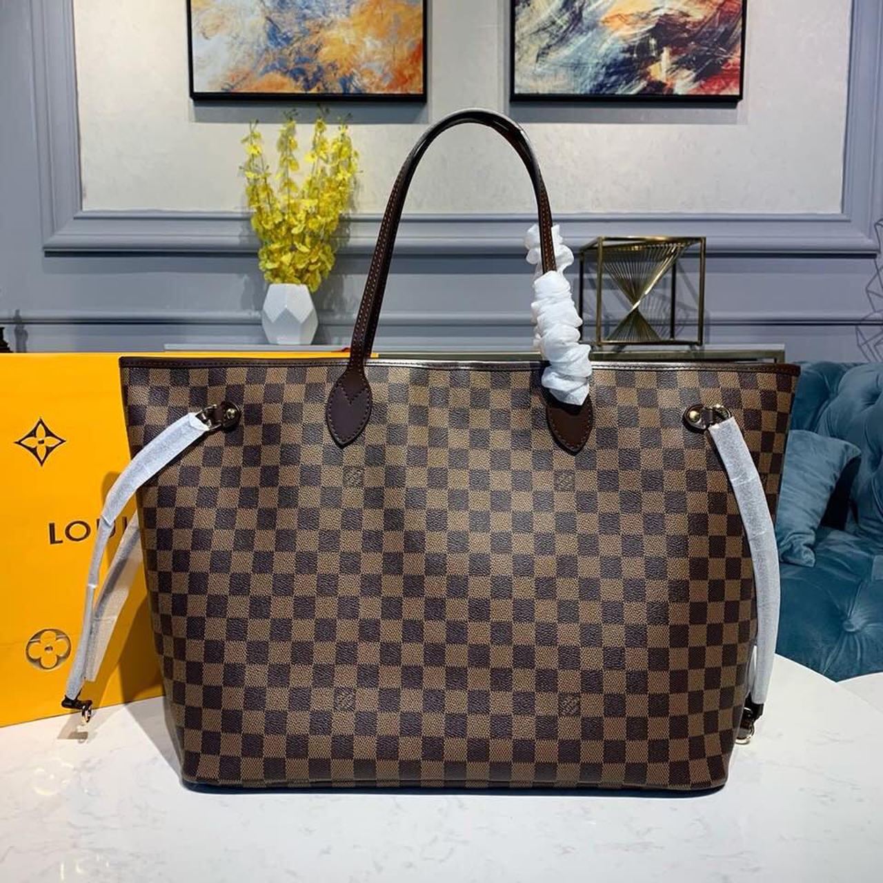LV Neverfull GM Tote Bag Damier Ebtlme Canvas Cerise Red For Womtlm, Womtlm’s Handbags, Shoulder Bags 15.7in/40cm LV N41357