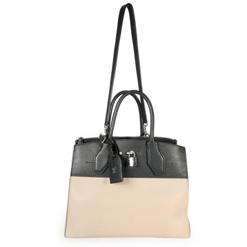 LOUIS VUITTON Black & Galet Calfskin City Steamer MM