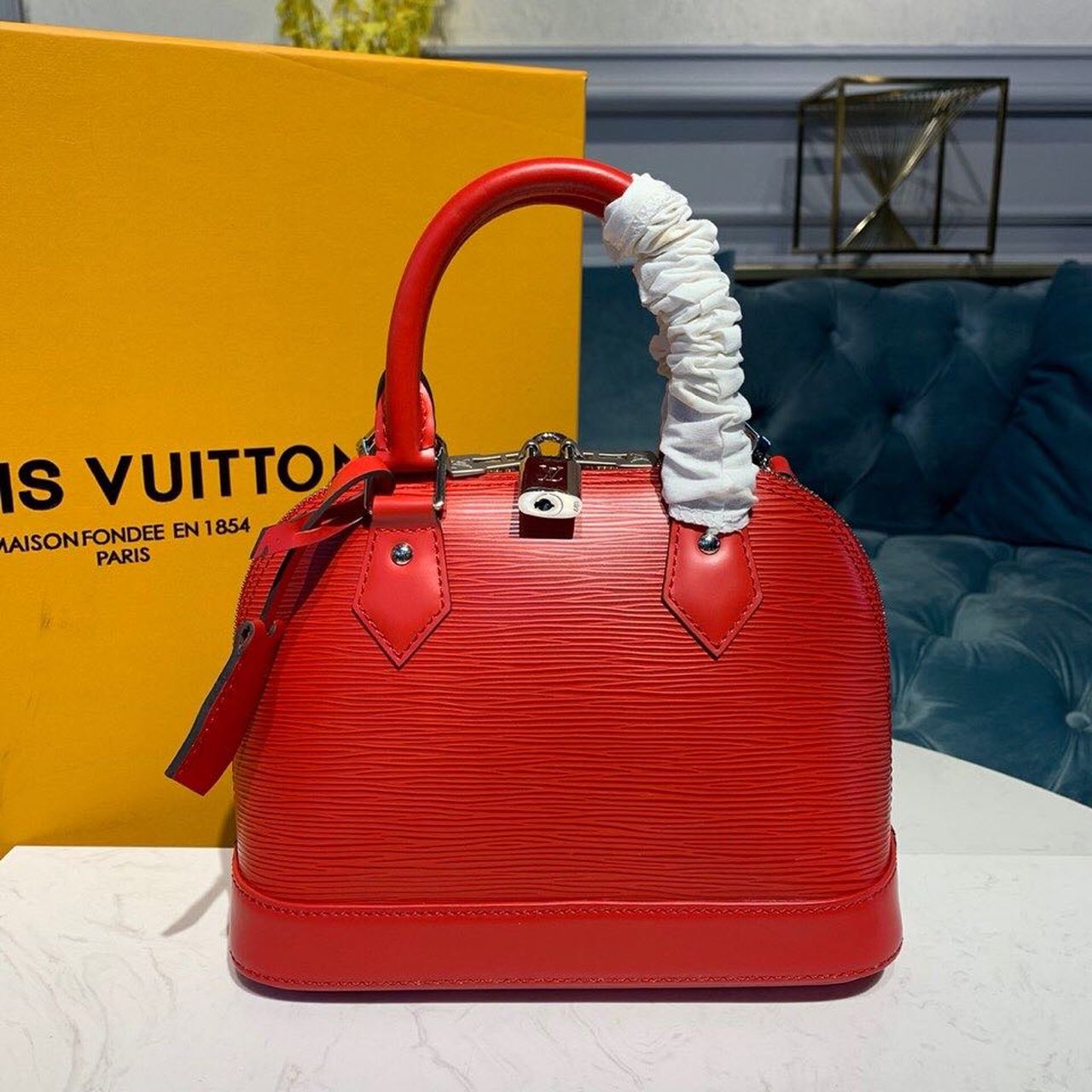 LV Alma BB Epi Coquelicot Red For Womtlm, Womtlm’s Handbags, Shoulder And Crossbody Bags 9.2in/23.5cm LV M41160