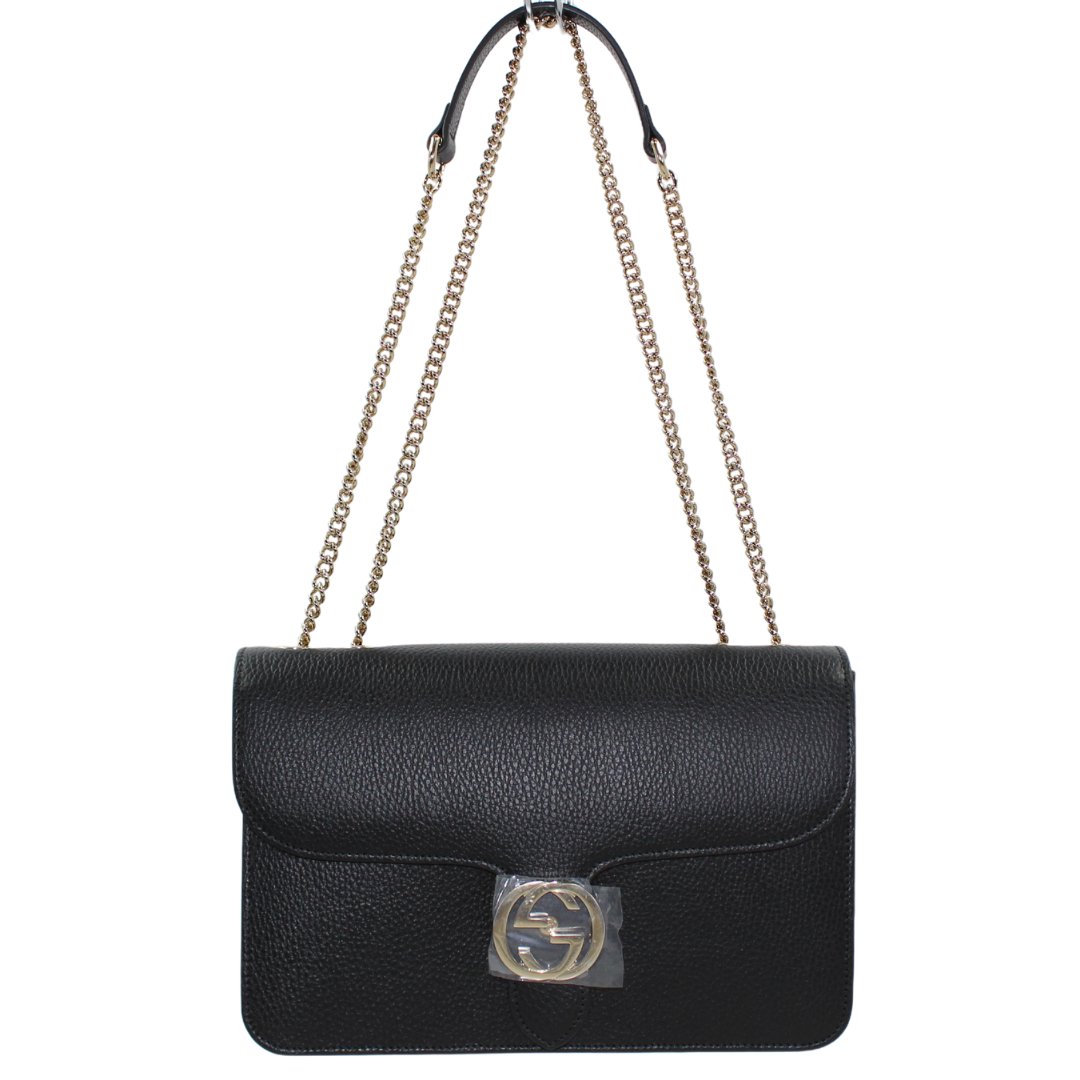 Gucci Large Interlocking GG Leather Shoulder Bag