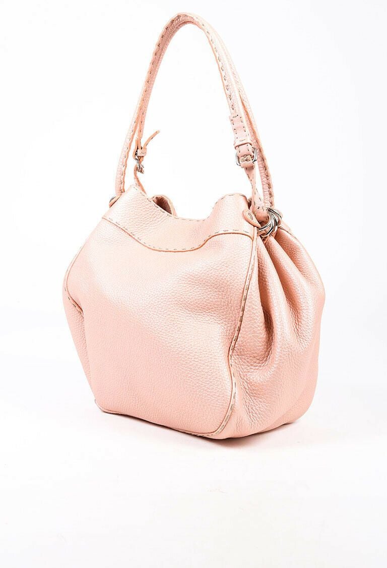 Fendi Romano Selleria Shoulder Bag Small Pink Leather