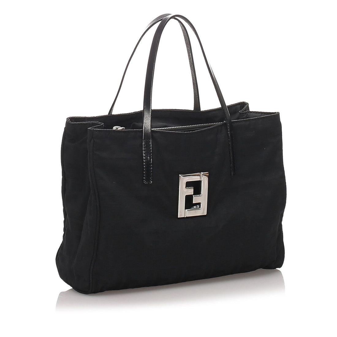 Fendi Black Nylon Fabric Zucca Tote Bag Italy