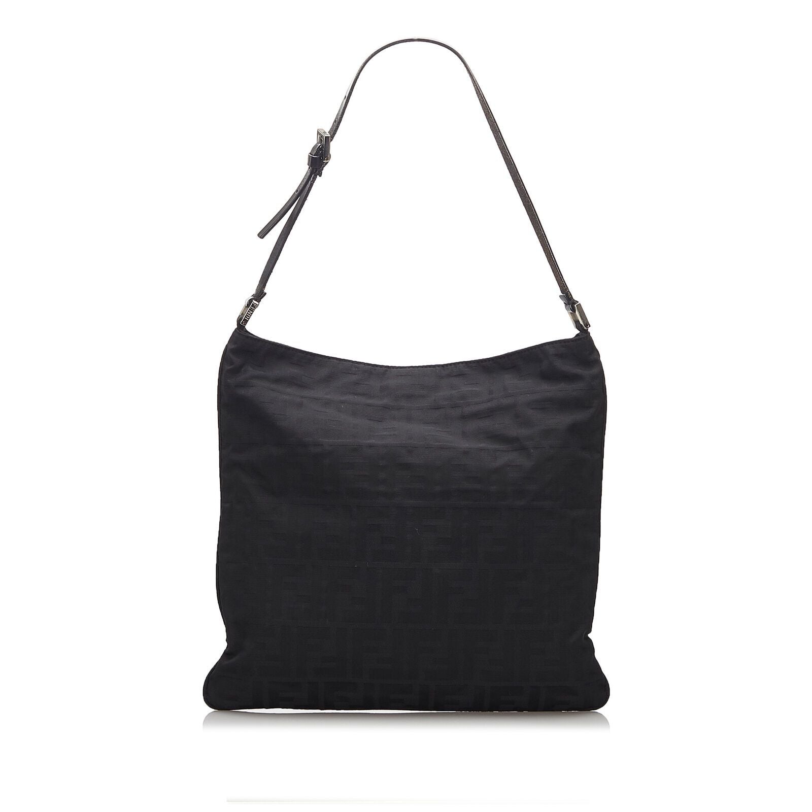 Fendi Black Canvas Fabric Zucca Shoulder Bag Italy