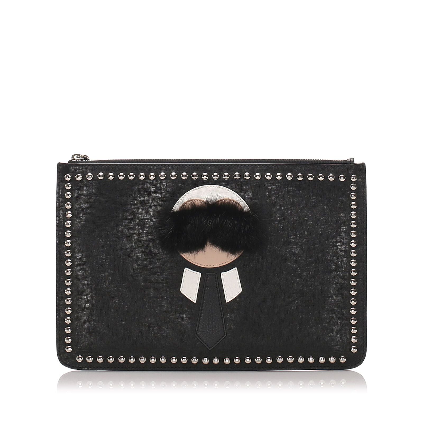 Fendi Black Others Leather Karlito Clutch Bag Italy