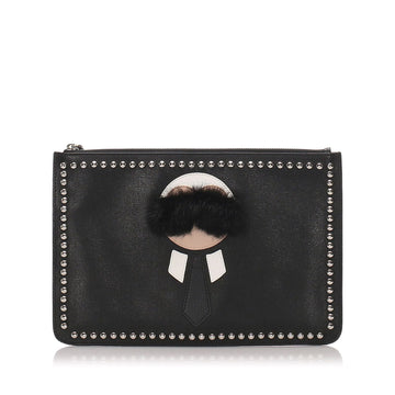 Fendi Black Others Leather Karlito Clutch Bag Italy
