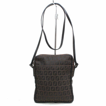 Indistinguishable  Fendi Shoulder Bag Dark Brown Zukka Canvas (SHC1-14376)