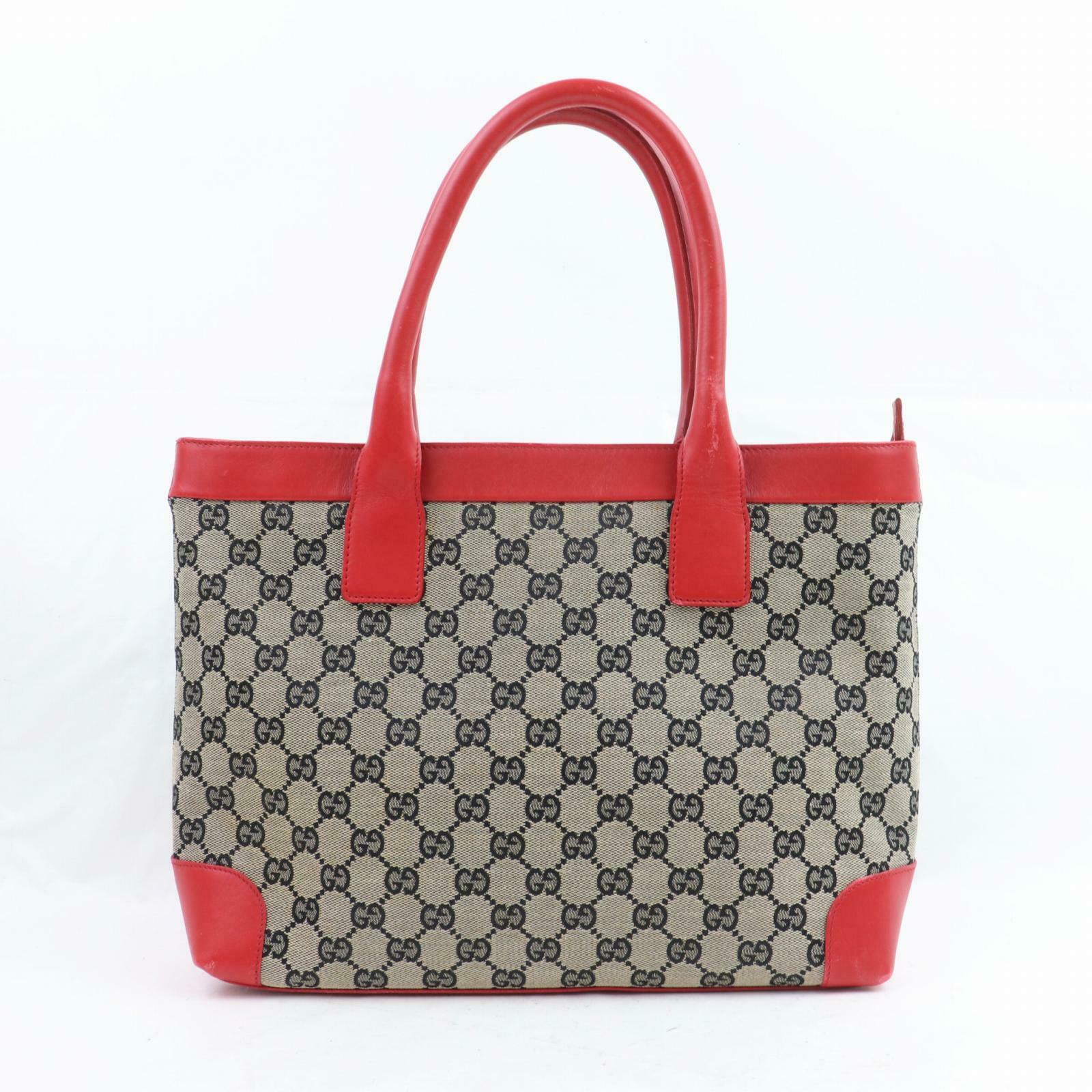 Gucci Tote Bag Red Canvas (SHC1-16084)