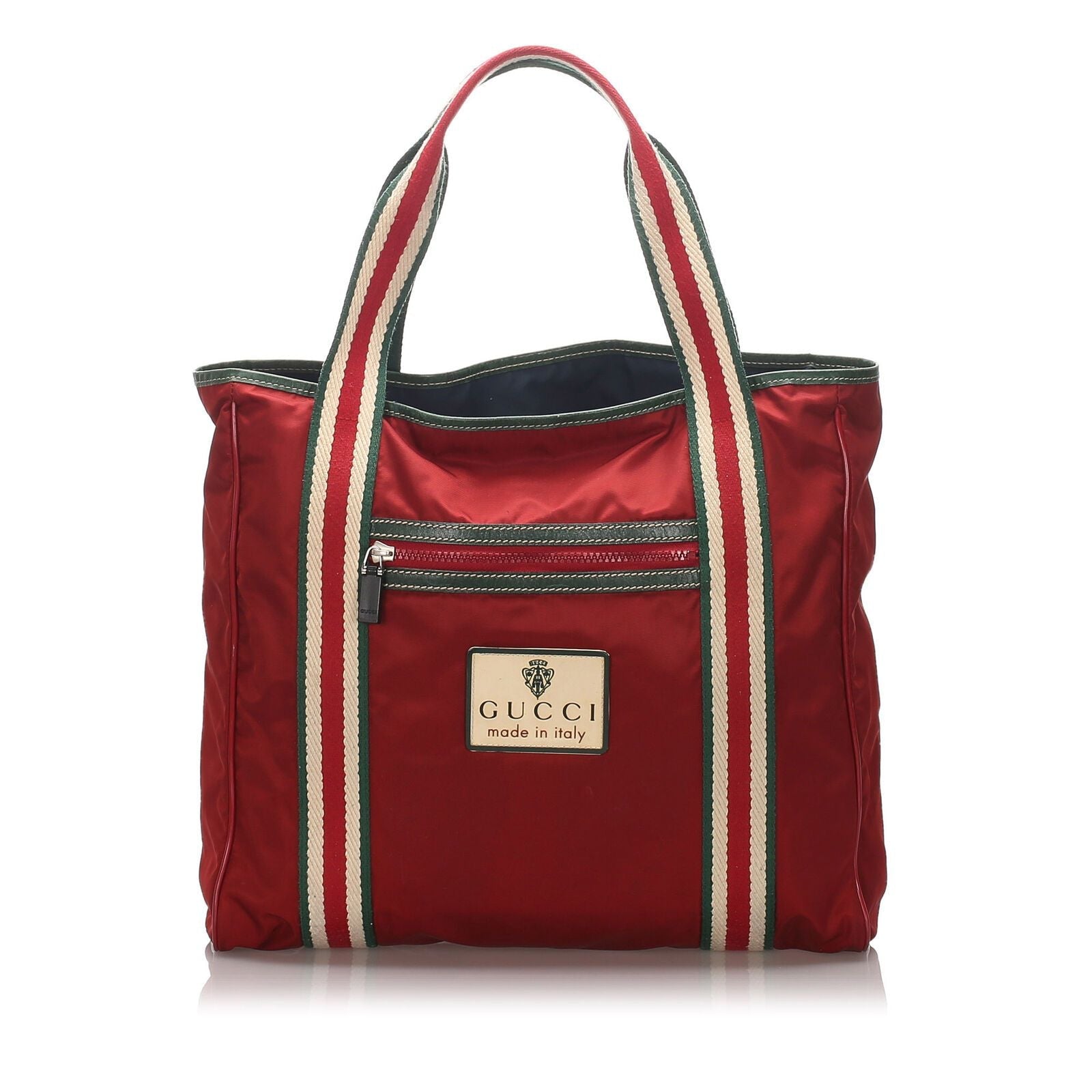 Gucci Red Nylon Fabric Tote Bag Italy