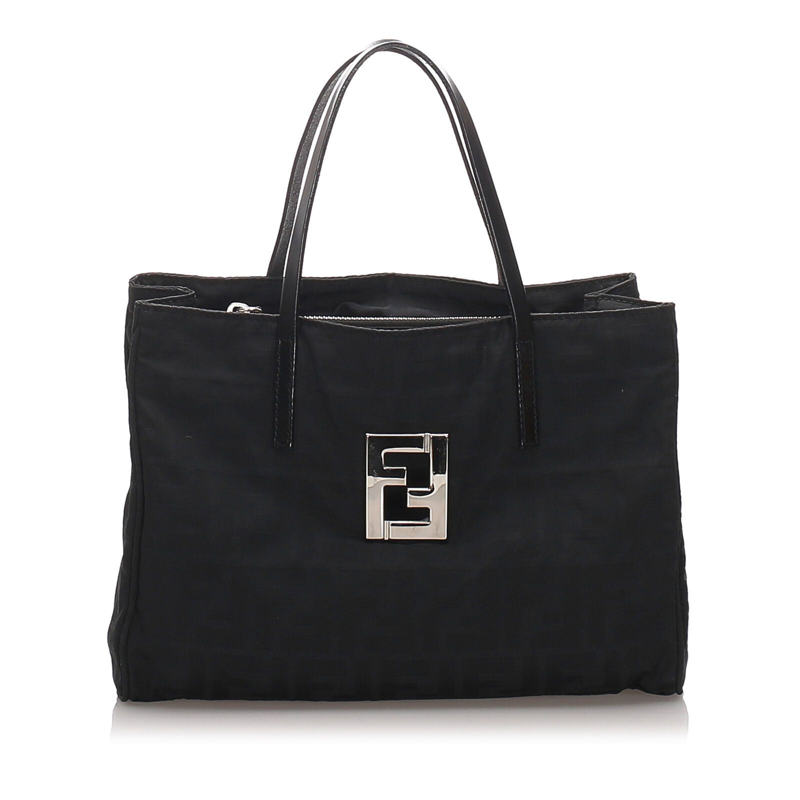 Fendi Black Nylon Fabric Zucca Tote Bag Italy