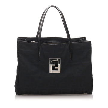 Fendi Black Nylon Fabric Zucca Tote Bag Italy