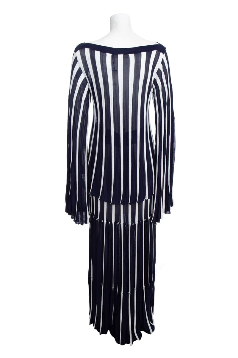 Chloe Navy and White Vertical Striped 2 PC Set SZ L