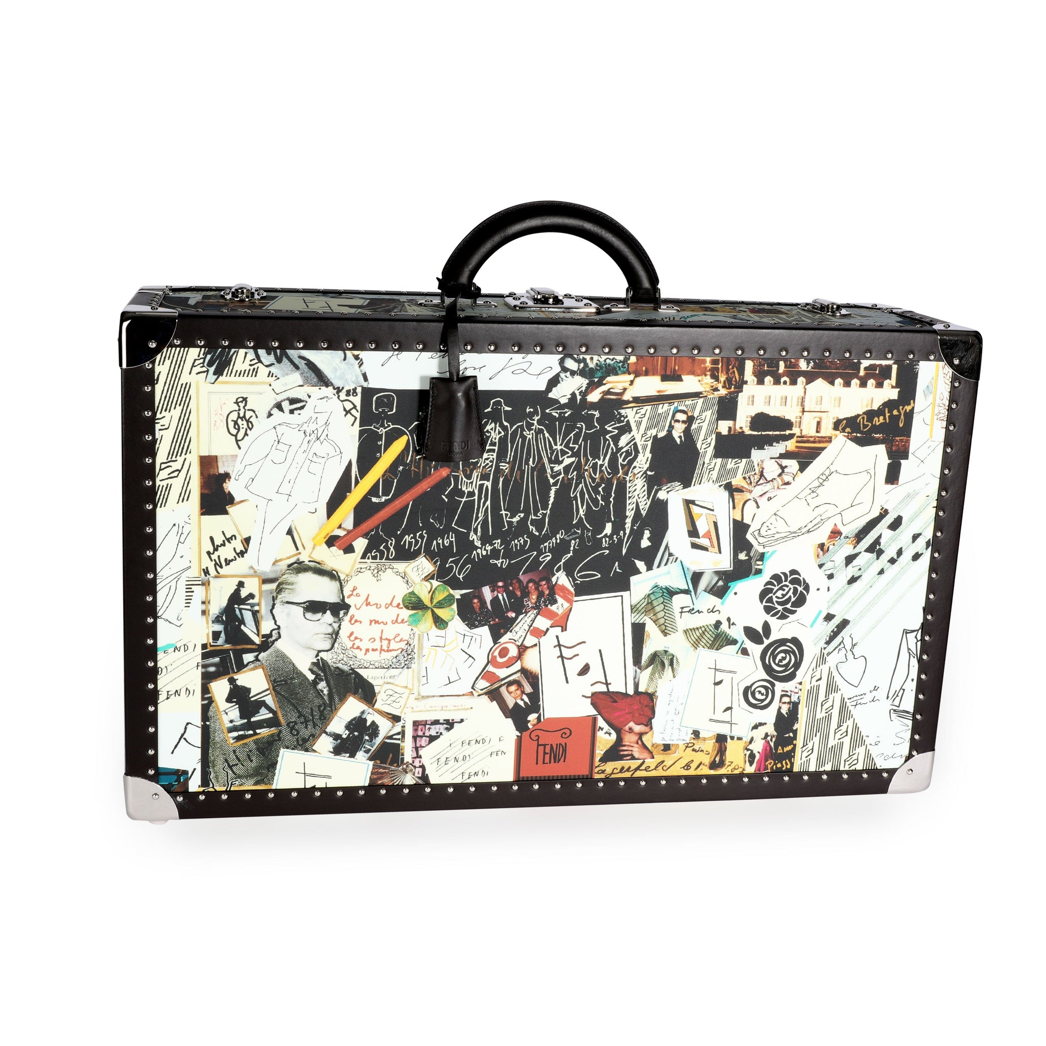 FENDI Multicolor Karl Kollage Travel Trunk