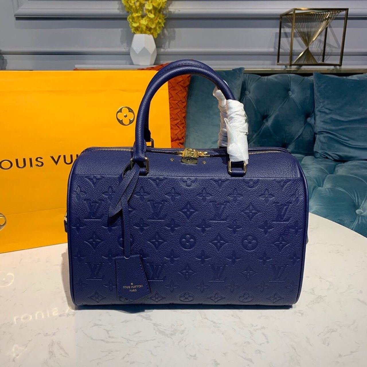 LV Speedy Bandouliere 30 Monogram Empreinte Blue For Womtlm,  Shoulder And Crossbody Bags 11.8in/30cm LV