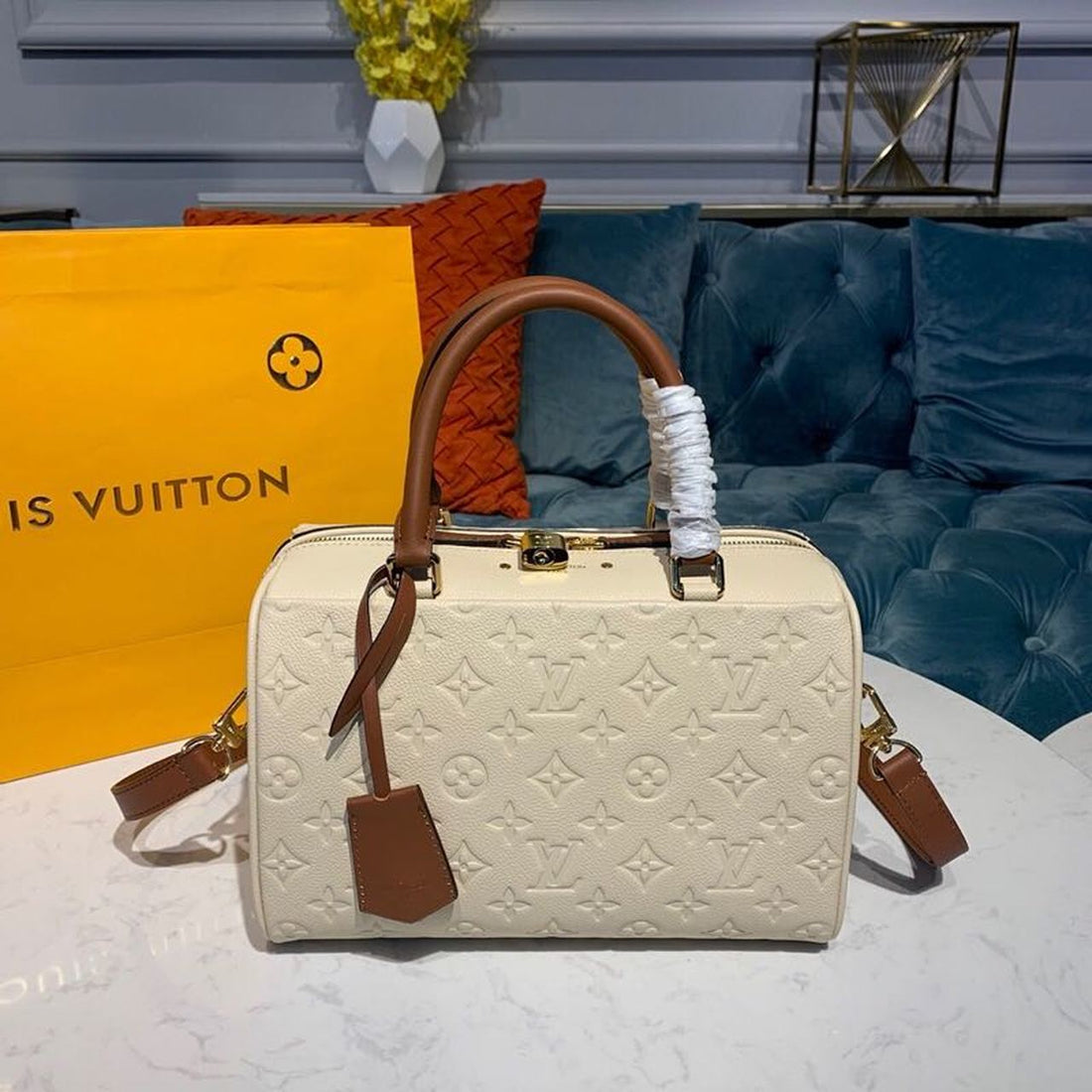 LV Speedy Bandouliere 25 Monogram Empreinte Creme For Womtlm,  Shoulder And Crossbody Bags 9.8in/25cm LV