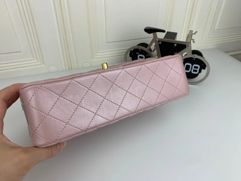 Chanel Classic Double Flap 25 Shoulder Bag Iridescent Pink