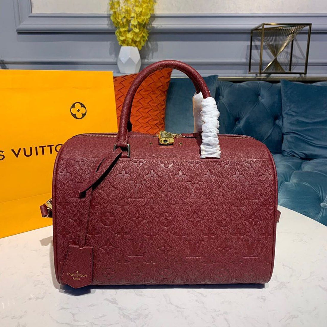LV Speedy Bandouliere 30 Monogram Empreinte Bunrgundy For Womtlm,  Shoulder And Crossbody Bags 11.8in/30cm LV