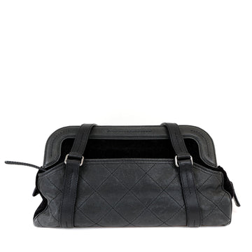 Chanel Black Double Pocket Tote Reissue Quilted Lambskin & Suede w/ Brushed Hardware