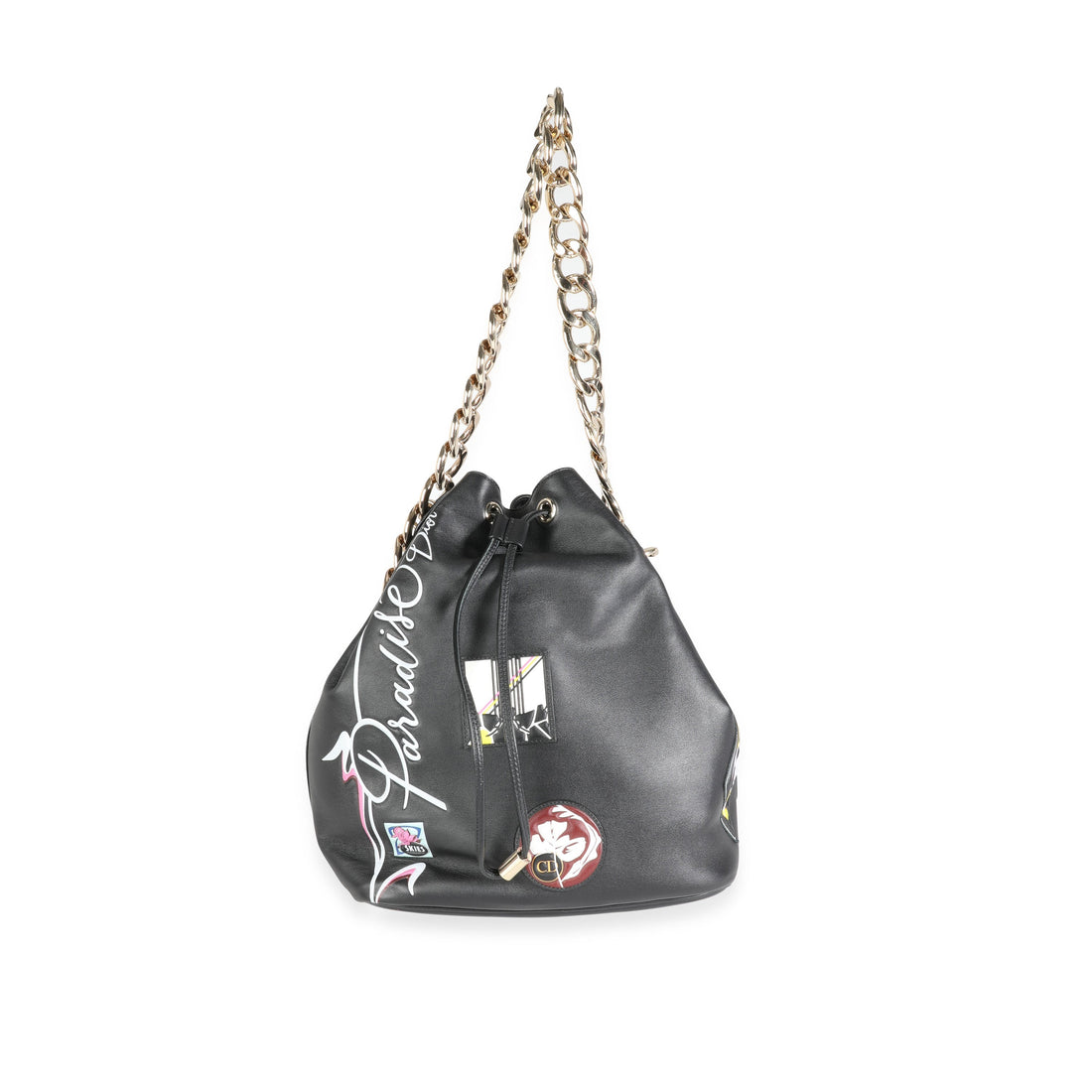CHRISTIAN DIOR Limited Edition Black Calfskin Paradise Bubble Bag