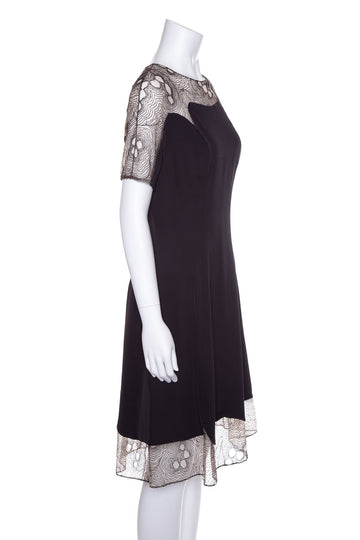 Lela Rose Black Short Sleeve Dress SZ 10