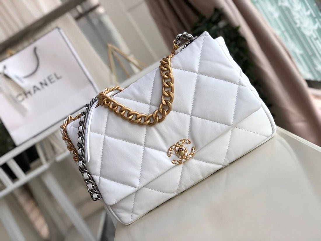 CHL 19 Maxi HandBag White For WomTLM, WomTLM&#8217;s Bags, Shoulder And Crossbody Bags 14in/36cm AS1162
