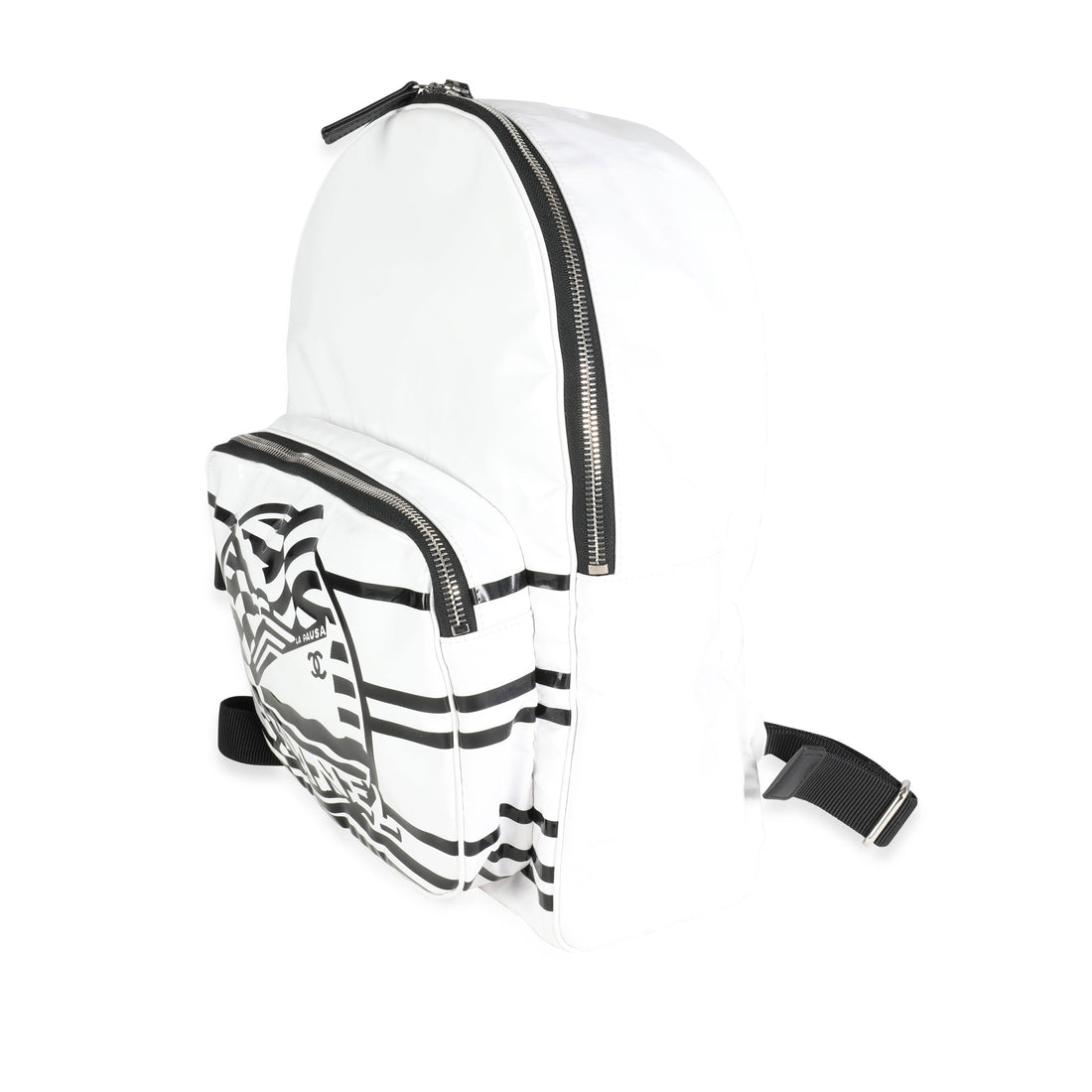 CHANEL White Vinyl La Pausa Backpack