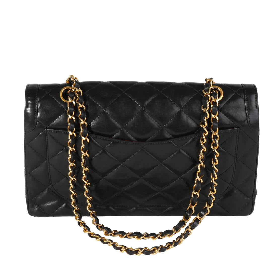 Chanel Vintage Black Quilted Lambskin Double Flap Bag