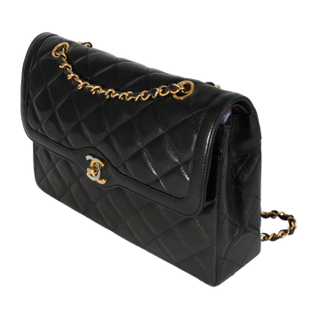 Chanel Vintage Black Quilted Lambskin Double Flap Bag