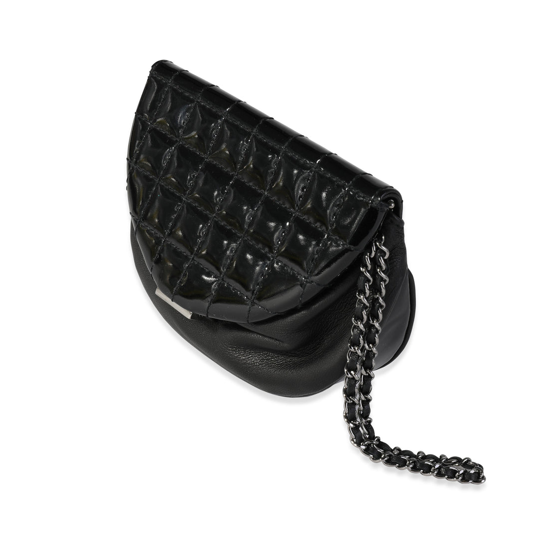 Chanel Black Patent Leather Chocolate Bar Wristlet
