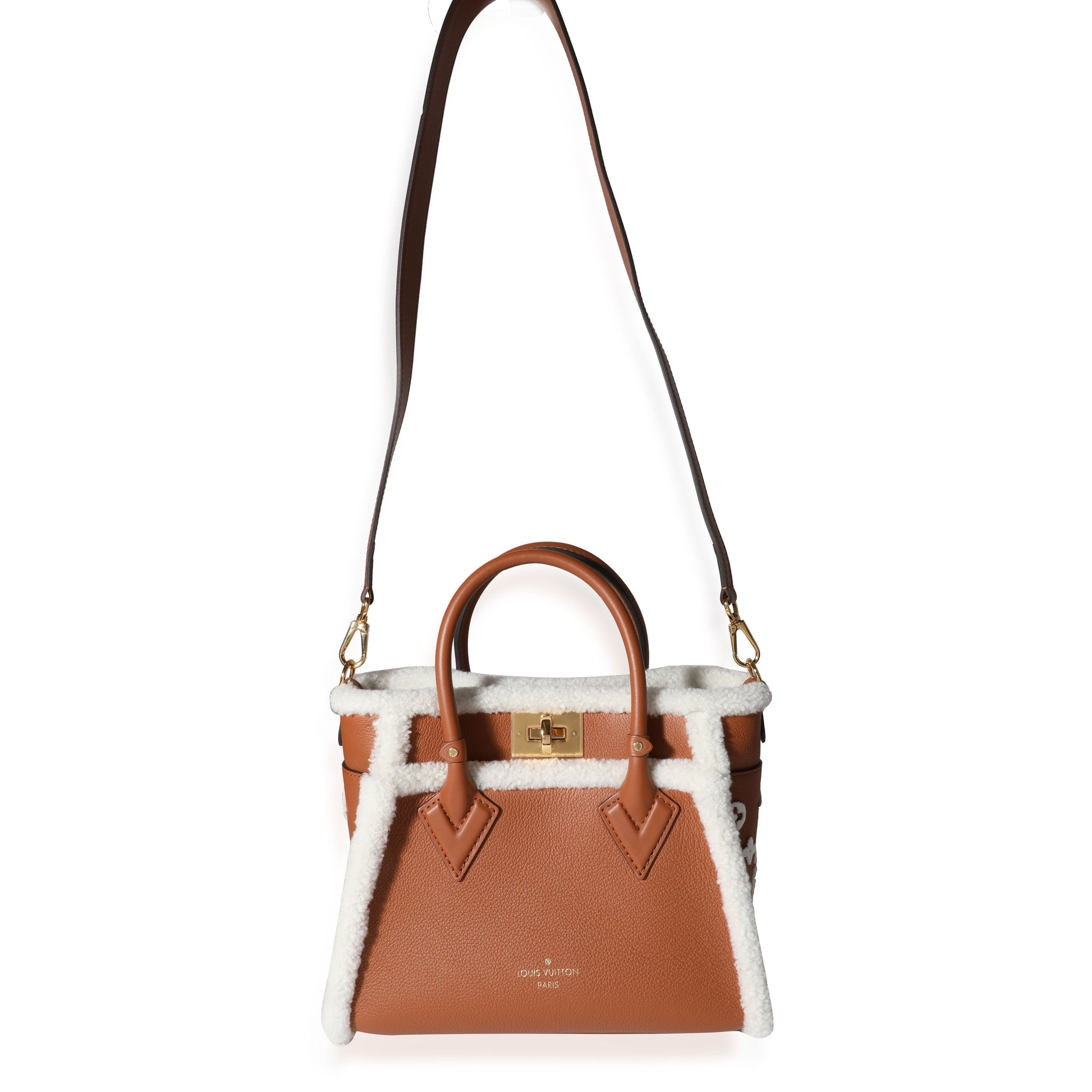 LOUIS VUITTON Caramel Calfskin and Shearling On My Side PM