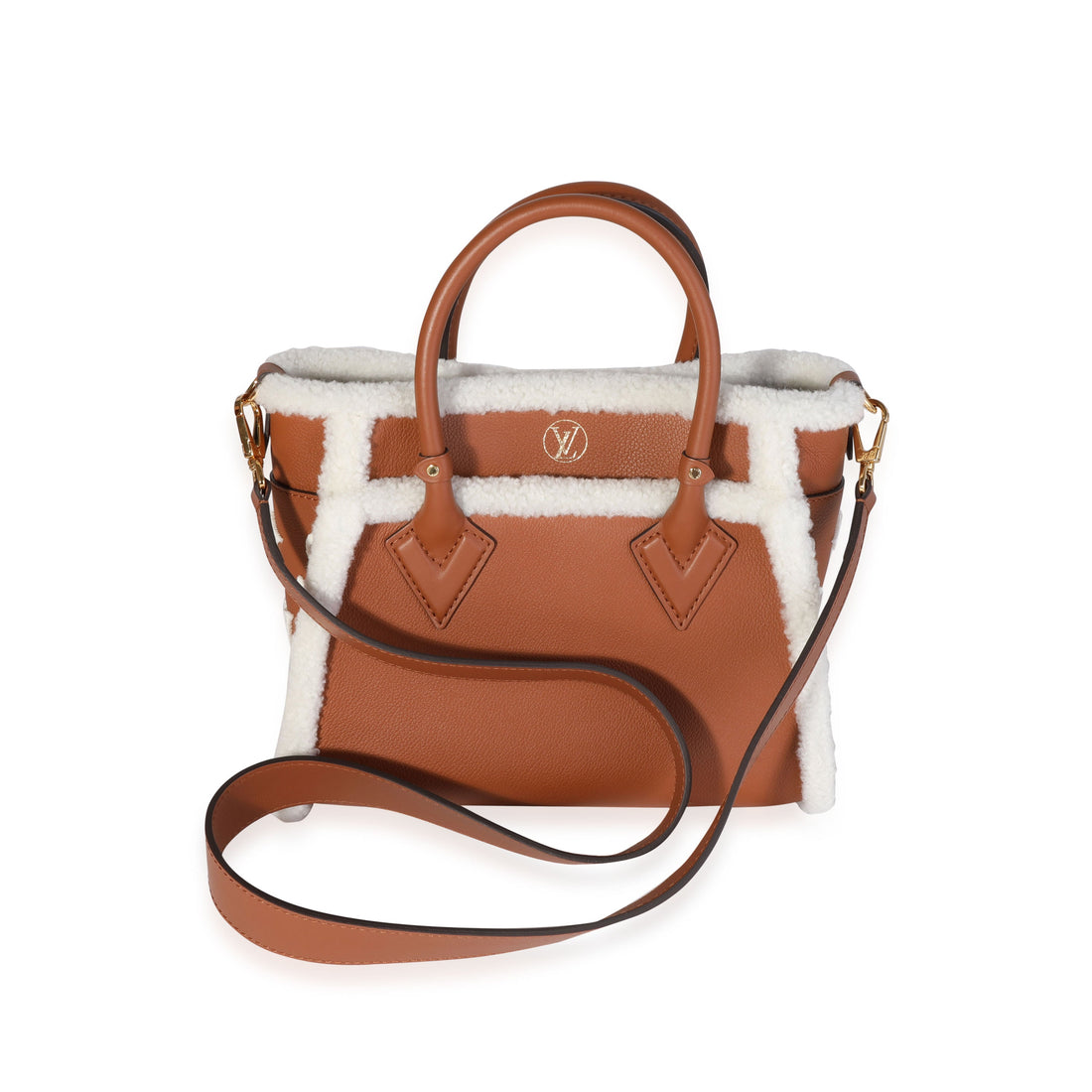 LOUIS VUITTON Caramel Calfskin and Shearling On My Side PM