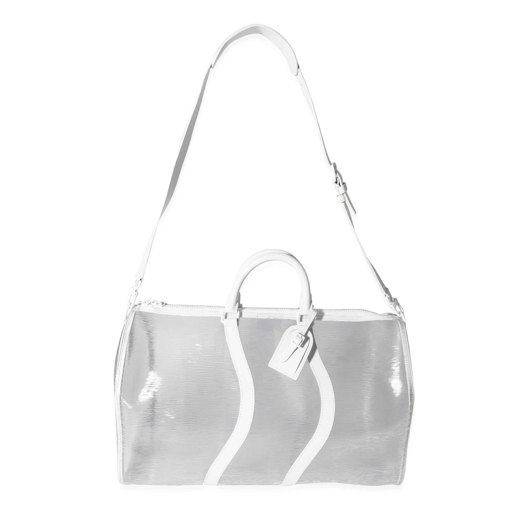 LOUIS VUITTON Clear Epi PVC Wavy Keepall Bandouliere 50