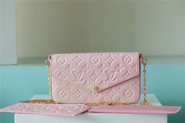 LV Pochette Felicie Monogram Empreinte Rose Poudre Pink For Womtlm,  Shoulder And Crossbody Bags 21cm/8.3in LV M67856