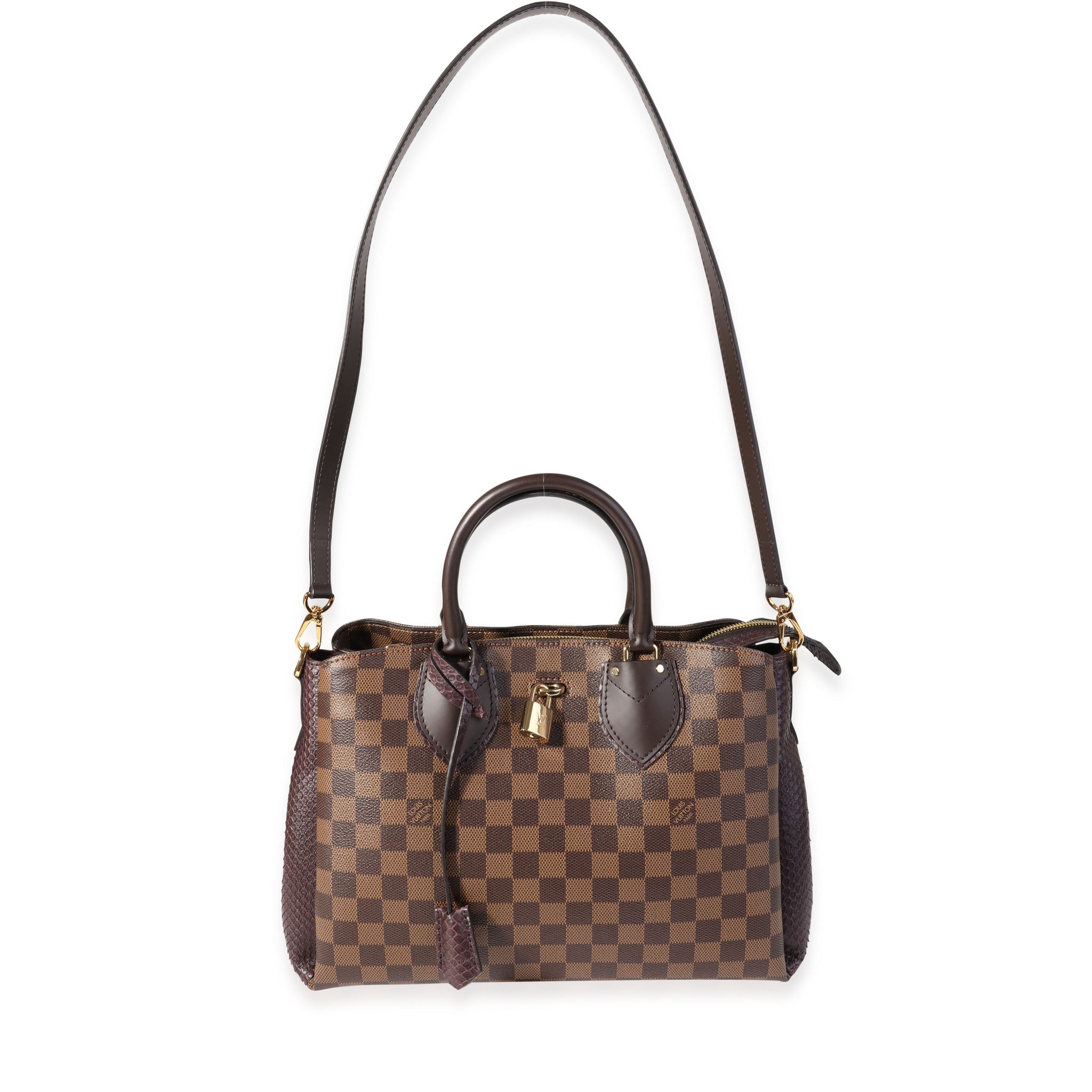 LOUIS VUITTON Damier Ebene & Purple Python Normandy Bag