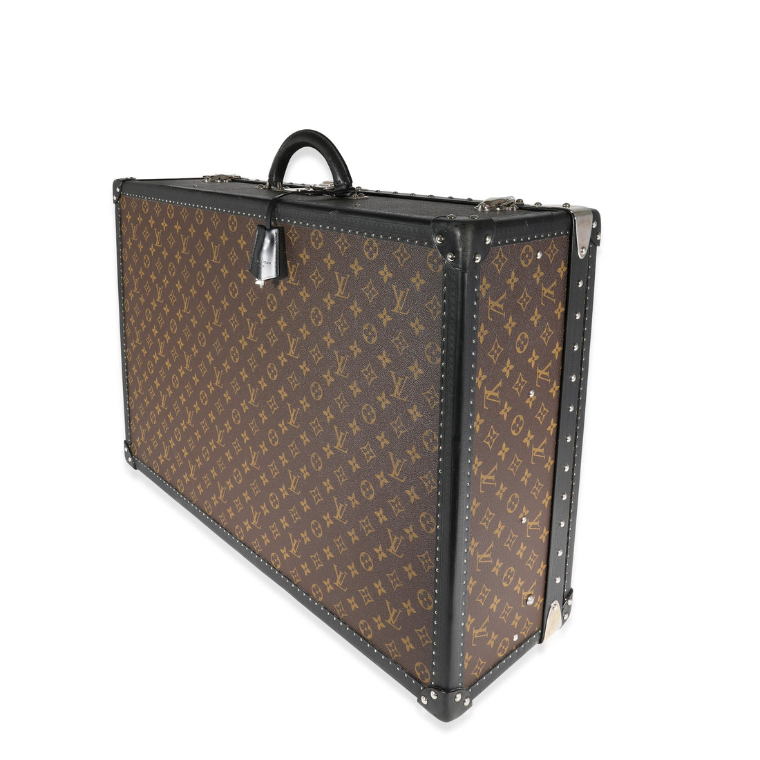 LOUIS VUITTON Monogram Macassar & Black Leather Alzer Trunk 70