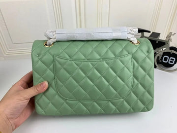 Chanel Classic Double Flap 25 Shoulder Bag Emerald Green