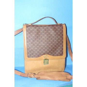 Gucci Tote Micro Guccissima Print Way Top Handle Burgundybeigecamel Leather And Coated Canvas Satche