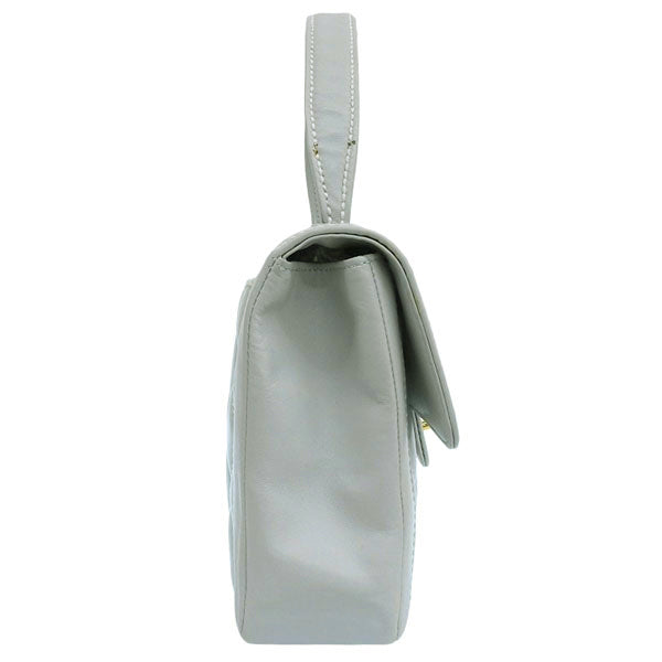 CHANEL Around 2005 Made Wild Stitch Turn-Lock Top Handle Bag Ice Blue