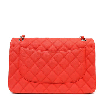Chanel Salmon Brushed Caviar Jumbo Classic Double Flap Bag