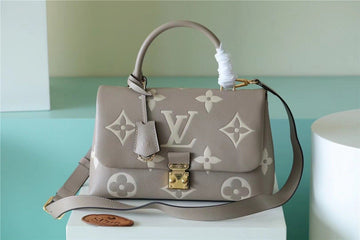 LV Madeleine MM Monogram Empreinte Dove Gray/ Creme Beige For Womtlm,  Shoulder and Crossbody Bags 11.8in/30cm LV M46041