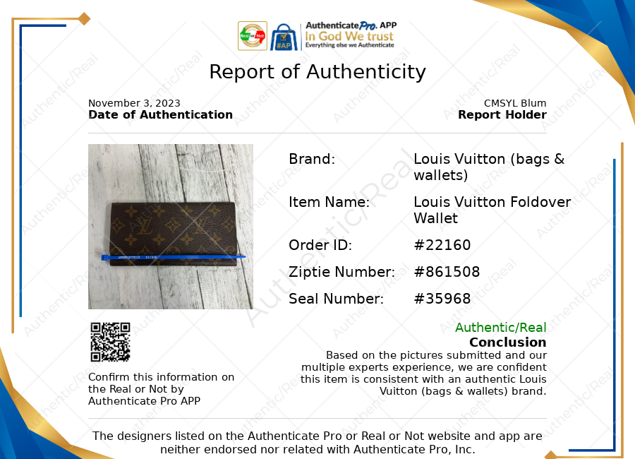 Wallet Luxury Designer By Louis Vuitton Size: Medium