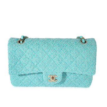 CHANEL 22K Quilted Tweed Classic Medium Double Flap Bag