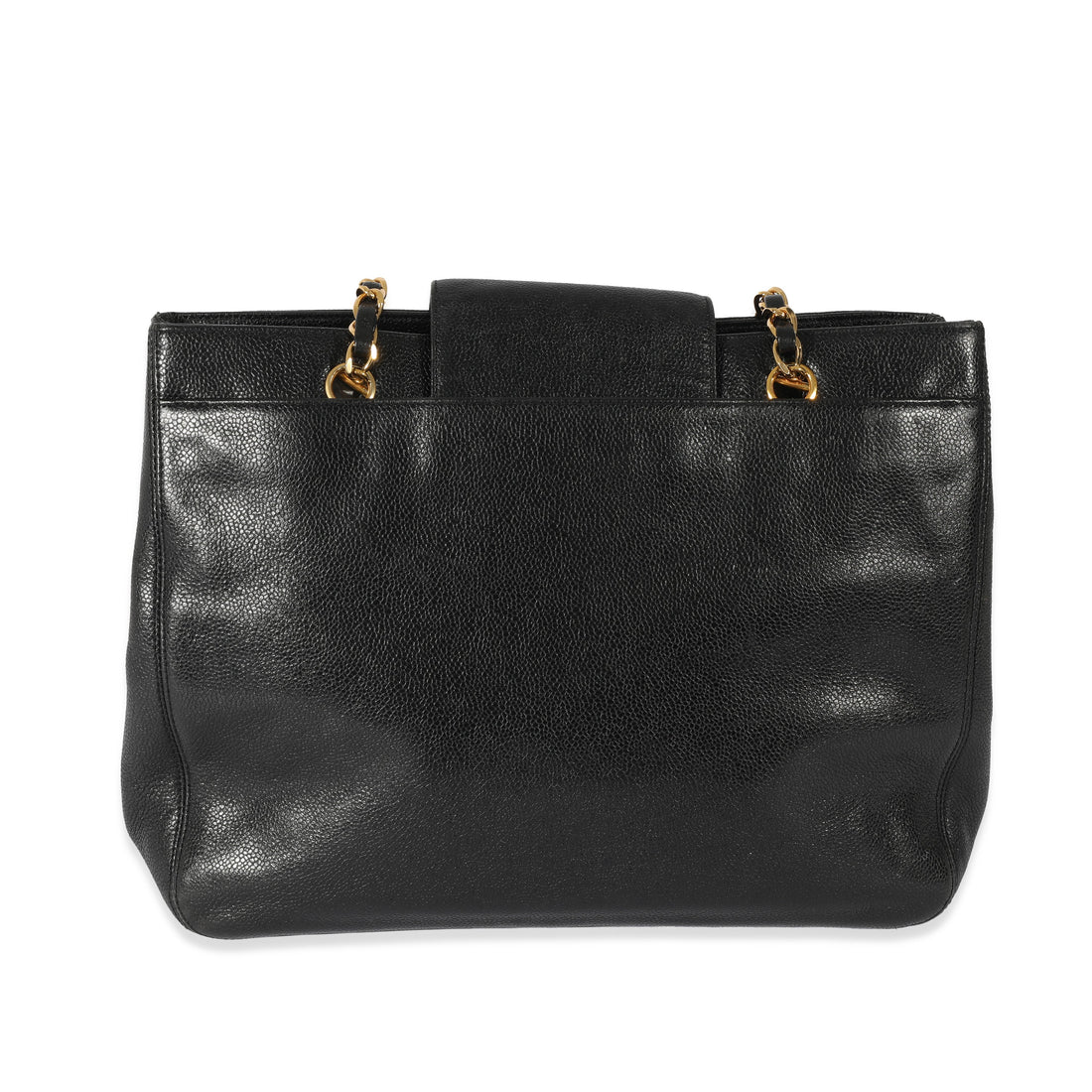 CHANEL Vintage Black Caviar CC Chain Tote