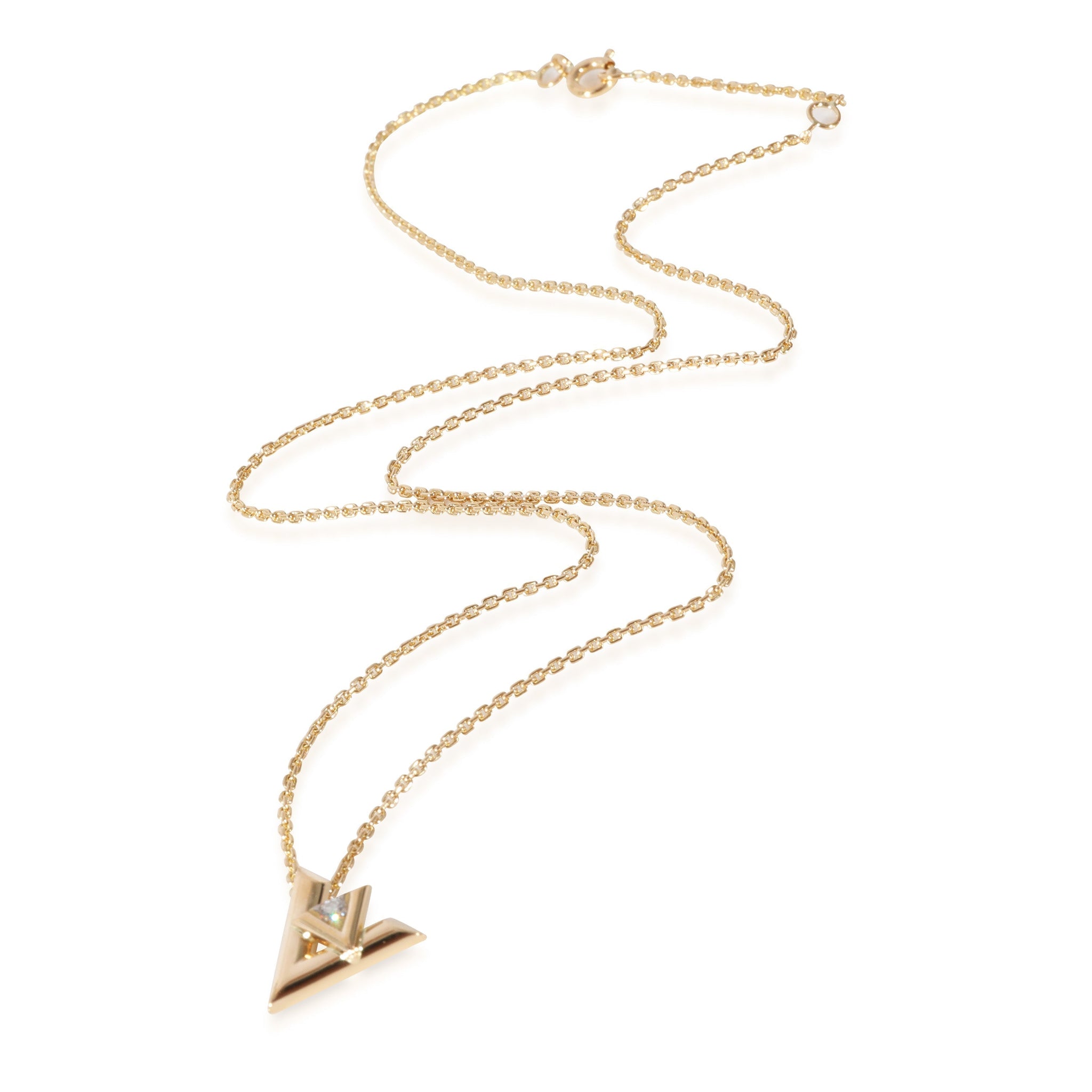 LOUIS VUITTON LV Volt Pendant in 18k Yellow Gold 0.03 CTW