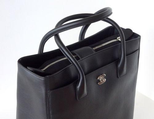 Chanel Bag Black Deerskin Tall Cerf Tote New