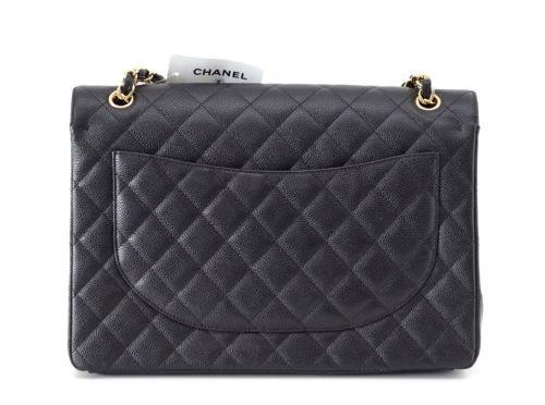 Chanel Bag Maxi Coveted Black Caviar Leather Gold Hardware