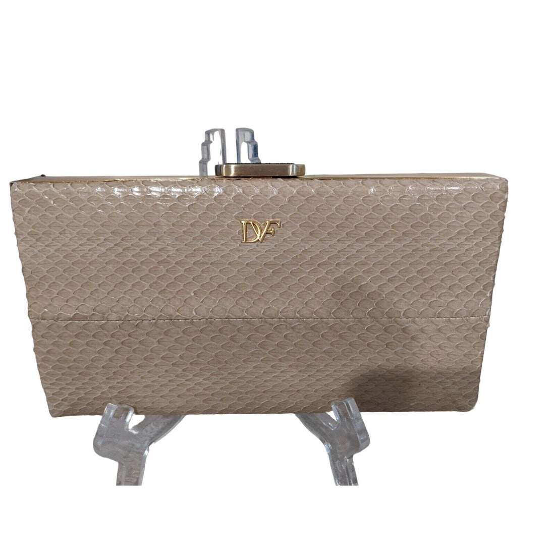 DVF eel & python double-sided two-way clutch w mod print