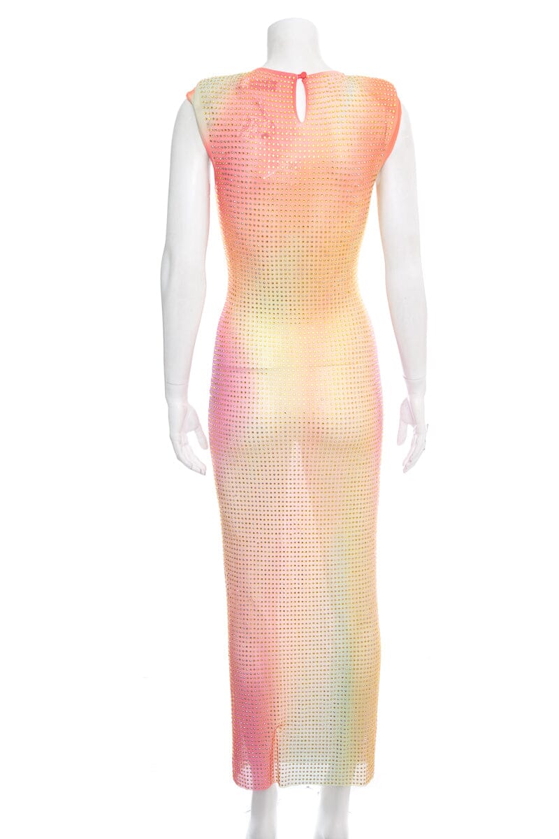 Self Portrait Multi Watercolor Stud Maxi Dress SZ 4 NWT