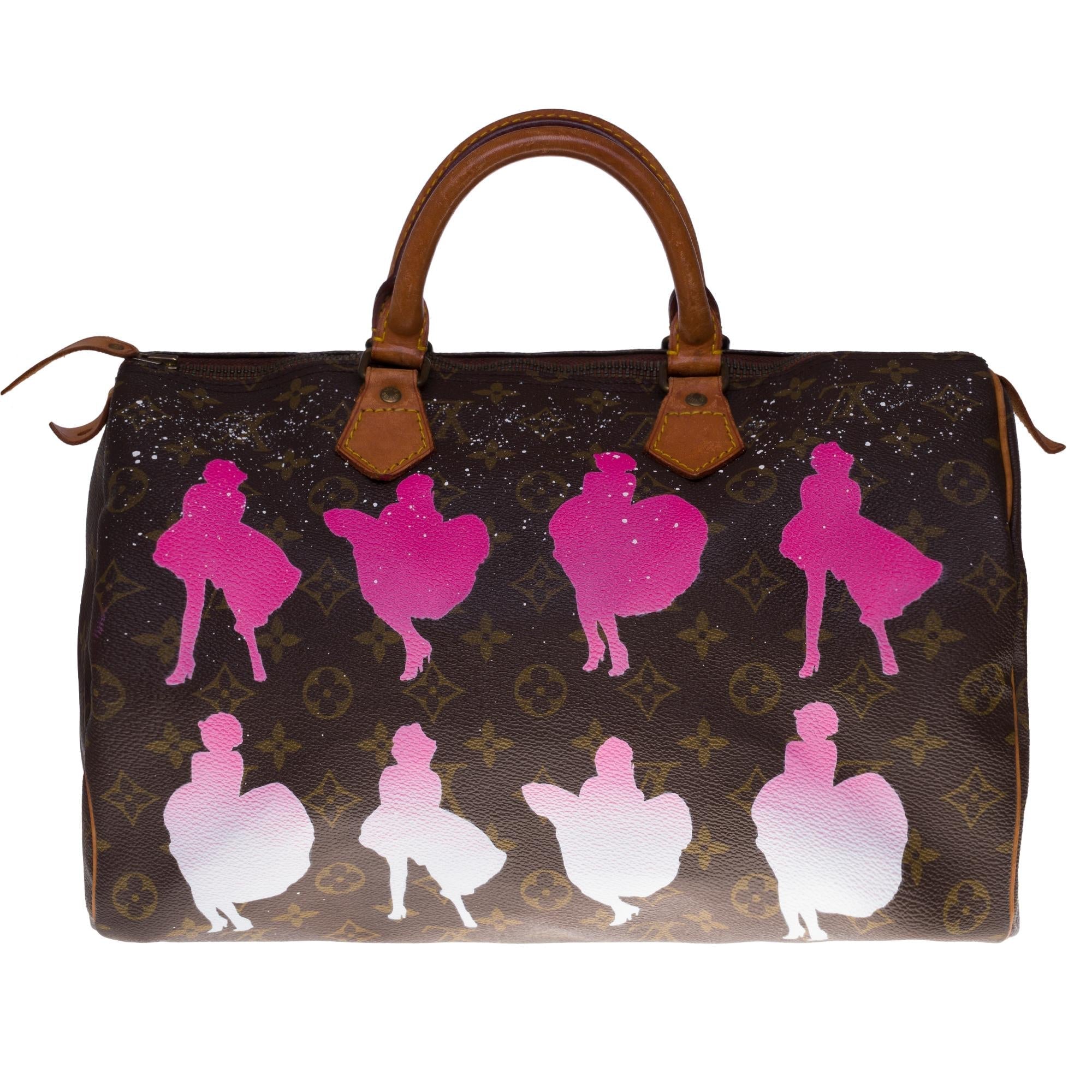 LOUIS VUITTON Customized Speedy 35 "Marilyn Monroe" handbag in Monogram canvas