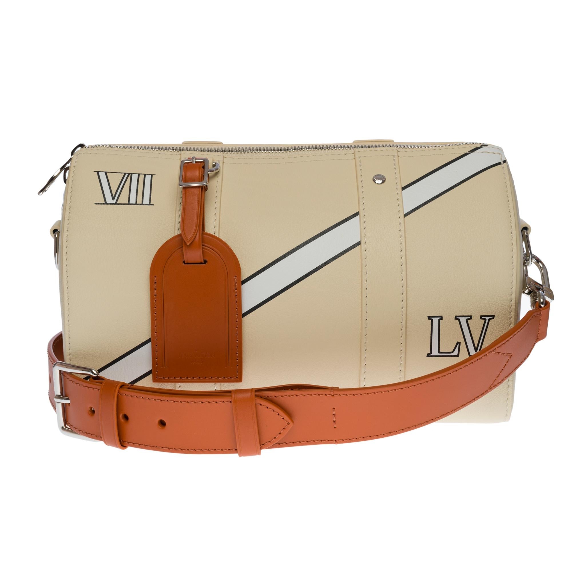 LOUIS VUITTON New- FW 2022 by Virgil Abloh- City Keepall in beige calf leather
