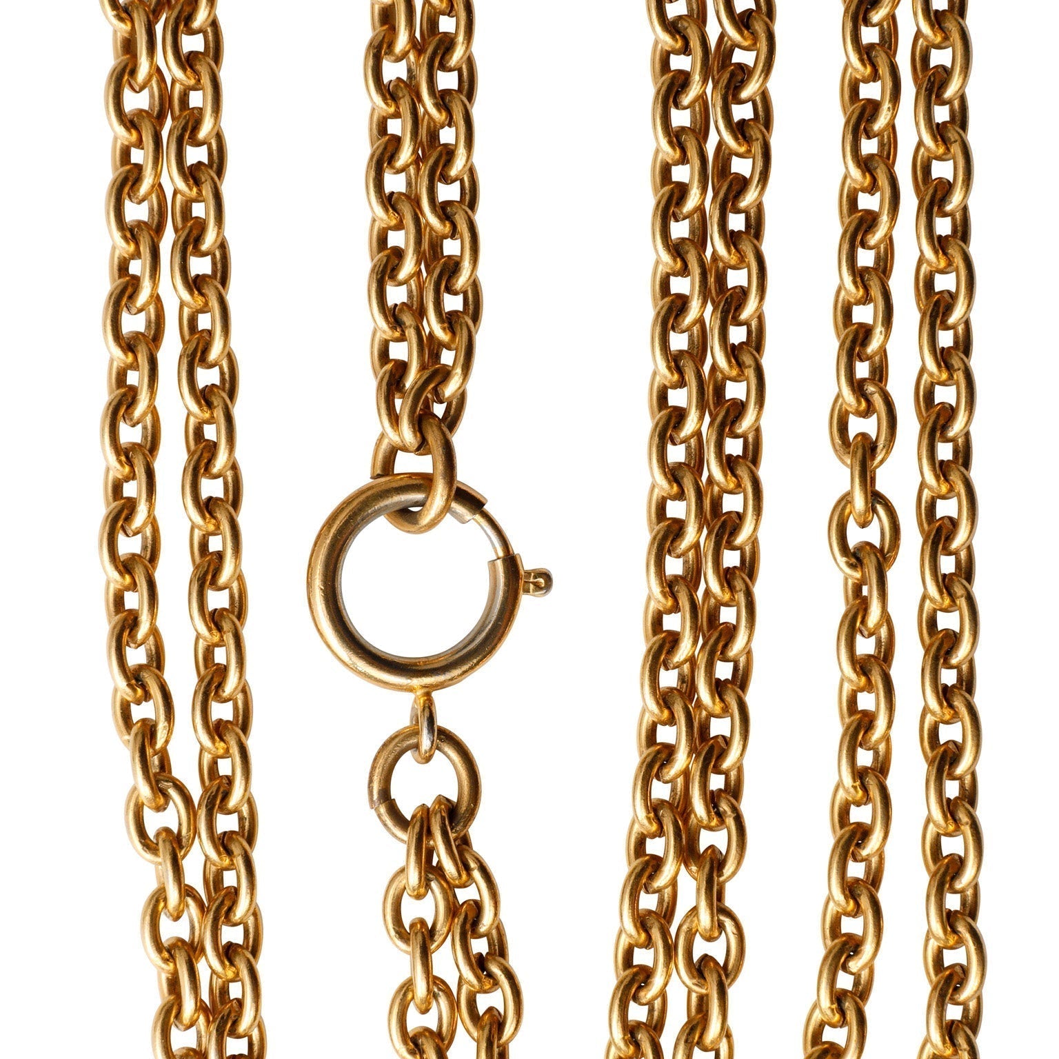 Chanel Vintage Plain Gold Link Chain Necklace